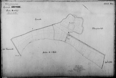 818100 Kadastrale kaart (minuutplan) van de gemeente Abstede, Sectie A, derde blad met de grenzen van het grondeigendom ...